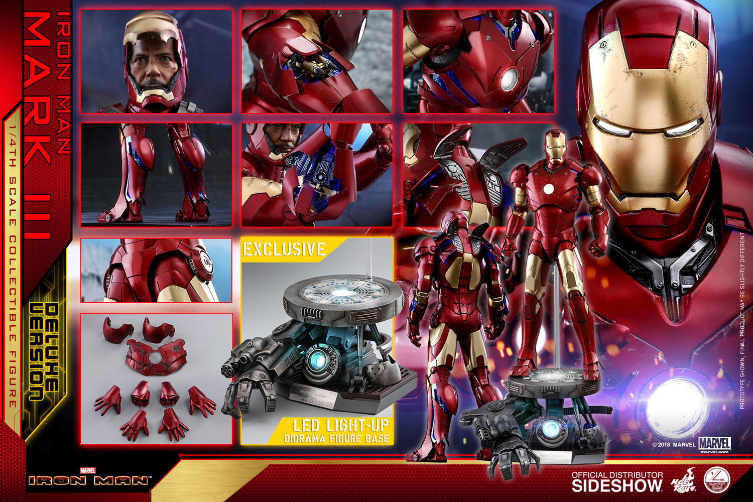 Iron Man Mark III Deluxe Version Hot Toys Quarter Scale Figure